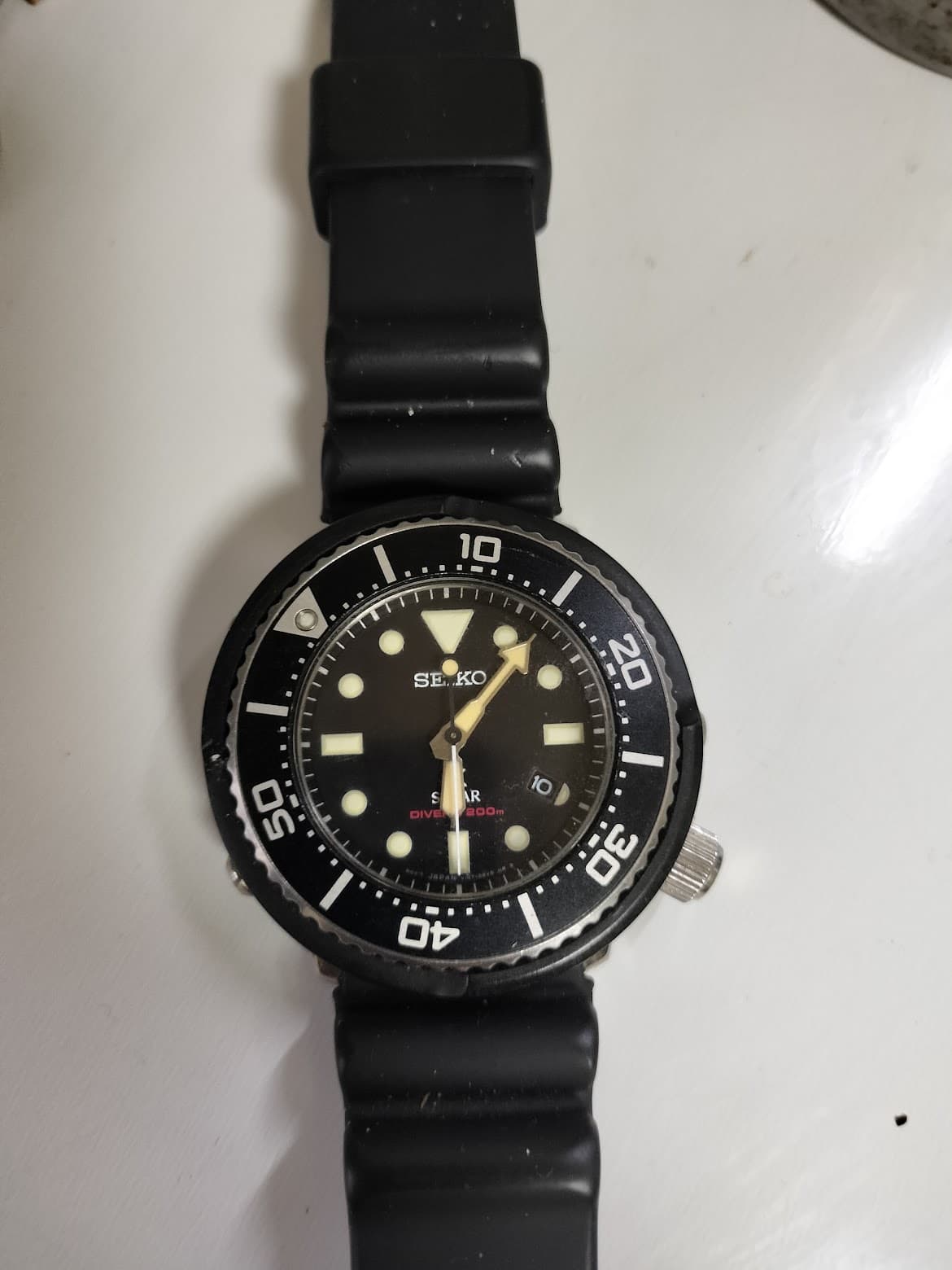 セイコー ソーラー ダイバーズ 200m ブラック 腕時計 SEIKO SOLAR DIVER