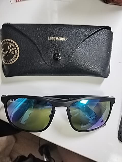 Ray-Ban レイバン 偏光 ミラーレンズ サングラス CHROMANCE ブラック 専用ケース付き